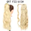 Extensão de Cabelo Sintético Longa Cacheada com Franja Envolvente Ondulada com Fita Mágica Rabo de Cavalo Ondulado