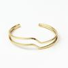 Pulsera de onda simple y generosa de moda europea y americana, pulsera lisa de doble apertura tridimensional, joyería de personalidad al por mayor