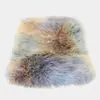Inverno Novo Colorido Tie-Dye Cabelo Longo Chapéu Quente Feminino Tendência Moda ao Ar Livre Casual Chapéu Balde Chapéu de Pescador de Aba Larga