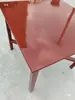 Mesa de Comedor Plegable Roja de Madera Maciza Estilo Chino, Forma Cuadrada, Color Rojo Hierro, Desmontable para Usar como Mesa de Ofrendas para Banquetes y Ceremonias de Culto