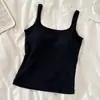 Camisola com Gola Halter e Bojos Embutidos para Mulheres, Top Elegante sem Costas, Peça de Roupa Versátil, Estilo Fino de Verão