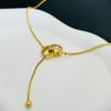 Colar com pingente de elo de anel feminino, corrente de clavícula, novo estilo, sem queda, 18k, dourado, moderno, acessórios de celebridades da internet, colar, corrente, ins