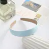 Diadema de satén estilo coreano de 2.5 cm de ancho en color liso macarrón, elegante accesorio para el cabello de borde ancho totalmente cubierto de tela