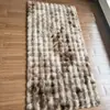 Alfombra rectangular de terciopelo de burbujas para sala de estar, pasillo, sofá, dormitorio y mesita de noche; alfombra de pelo de conejo sintético engrosada