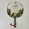 Abanico Paisaje Estilo Antiguo Tuan Fan Semitransparente Mango Largo Doble Cara Abanico de Danza Traje Antiguo de Mujer Traje Chino Cheongsam Abanico Redondo Pequeño Espinoso