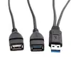 Un minuto dos cables de extensión USB 3.0 adaptador macho computadora uno para dos cable de carga de datos