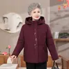 Ropa de invierno para mujeres de mediana edad y mayores, chaqueta acolchada de algodón estilo abuela, chaqueta acolchada de algodón engrosada para señoras mayores, abrigo cálido acolchado de algodón