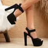 Sandalias de Tacón Alto con Plataforma Gruesa y Boca de Pez, Estilo Transfronterizo Europeo, Americano, Japonés y Coreano, Zapatos de Mujer Talla Grande