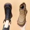 Botas de nieve modernas y elegantes para mujer, nueva colección invierno 2026, con forro de felpa añadido y diseño engrosado, adecuadas para climas fríos, antideslizantes, cálidas y botas de algodón de caña corta