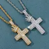 Pendente Cruz Coroa Completa de Diamante de Alto Padrão Europeu e Americano Vendido Quente Transfronteiriço Colar Hip-Hop Personalizado Criativo Venda Direta da Fábrica