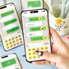 Notas Adhesivas de Burbujas Verdes para Estudiantes, Notas Creativas de Mensajes, Caja de Chat con Emojis de Dibujos Animados, Notas Adhesivas Reutilizables