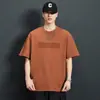 Camiseta Casual Versátil Masculina de Algodão Puro, Manga Curta, Gola Redonda, Estampa de Letras, Tendência Verão 2026, Corte Solto