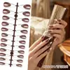 Extensões de Unha Brancas Pontiagudas Longas Estilo Francês, Color Sólida, Press-On, 24 Peças, Tamanhos Variados, Formato de Tira, Atacado