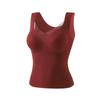 Chaleco de otoño e invierno Ancola rojo de color sólido cepillado cálido de malla sexy push-up sin desgaste sujetador adelgazante base chaleco