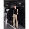 Traje de Dos Piezas Falso de Diseño de Nicho Versátil de Verano 2026 Pantalones Negros Casuales de Moda de Cintura Alta
