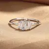 Anillo Ajustable Irregular Escalonado con Tachuelas de Diamante tipo Cubo de Azúcar para Mujer, Diseño de Nicho, Estilo Minimalista Ins, Anillo Versátil Apilable