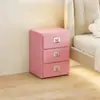 Mesita de Noche de Plástico Retro de Múltiples Cajones para Dormitorio, Gabinete Multifuncional para Almacenamiento de Joyas Dopamina para Habitación de Alquiler