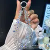 Cadena de Teléfono Móvil de Cristal Rueda Simple Perla Plana Cadena Doble Cadena Colgante de Teléfono Móvil Colorida Cadena de Cuerda de Perlas Hecha a Mano Llavero DIY