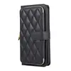 Funda de teléfono con cremallera de cobertura total estilo Chanel para Apple 17Pro iPhone Air/16E/15 con ranura para tarjetas