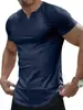 Camisetas personalizadas, estilo europeo y americano, de manga corta, ajustadas para el verano, tops deportivos y de fitness con cuello en V, ropa para hombre de comercio exterior transfronterizo