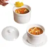 Olla de Cerámica Blanca Pura para Hotel Olla para Estofado Comercial Impermeable Nido de Pájaro al Vapor Olla Tazón Sopa Olla Interior Olla Shaxian Olla para Estofado
