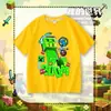 Camiseta Infantil de Manga Curta Creeper Minecraft Meninos e Meninas Roupa de Verão Algodão Puro Fresca Desenho Animado Versátil Blusa de Meia Manga