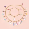 Set Creativo DIY de Pulsera y Collar de Unicornio para Niños, Combinación Versátil, Colgante de Dibujos Animados, Regalo de Cumpleaños, Set de Caja Sorpresa