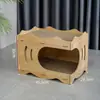 Caja de parto para gatos, cuerpo de cartón, doble capa, apilable, papel corrugado, resistente al desgaste, no se astilla, multifuncional, rascador de garra, tabla rascadora de garra de gato de madera maciza