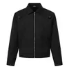 Chaqueta ARES para Hombre con Cuello Bordado Minimalista y Corte Limpio, Top de Otoño Desestructurado Corto Holgado Estilo Old Money para Hombre