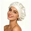 Touca de dormir larga de cetim falso seda para travessia de fronteira da Amazon para homens e mulheres, touca para cuidados com os cabelos e beleza pós-parto, touca de banho elástica da moda
