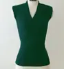 Ropa Popular de Verano Nuevo Estilo Coreano Sexy para Mujer Escote Bajo en V Profundo Sin Mangas Chaleco Top Tejido de Canalé