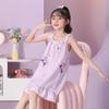 Falda Slip Estilo Coreano Nuevo Niñas Pijama Infantil Verano Vestido Algodón Burbuja Niñas Dibujos Animados Ropa de Casa Camisón