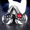 Moda Tendencia Masculino Guapo Escorpión Rojo y Negro Gema Colgante Accesorios Joyería Personalizada para Hombres