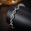 Pulsera ovalada, multicolor, tachonada de circonita cúbica, tono plateado, vintage y lujosa, con gemas de contraste, accesorios exquisitos, venta al por mayor desde la fábrica