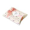 Caja de Cartón Blanca Floral Creativa para Regalo Pequeño, Dulces, Lista para Usar, Embalaje para Bufanda de Seda, Caja de Papel Plegable Tipo Almohada, Regalo