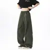 Pantalones deportivos casuales de talla grande estilo americano, pantalones rectos de pierna ancha para verano con retazos, pantalones de trabajo holgados de secado rápido para hombre