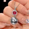 2025 Nuevo Zhuangshengsheng Joyería Base de Cobre Chapado en Oro Corindón Rojo Perla Gris Set Premium para Mujer 14-12m