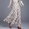 Moda Primavera y Verano 2026 Falda Versátil de Longitud Media con Estampado de Cuadros para Mujer Estilo Coreano Falda de Cintura Alta Línea A