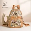 Fábrica de Origem da Bolsa do Norte Nova Mochila Feminina Cor Contrastante Urso Mochila Escolar Bolsa de Lona Bordada Mochila Casual de Viagem