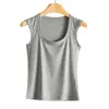Camiseta sin mangas de estilo europeo y americano, talla múltiple, hombros anchos para mujer, capa base acanalada para cubrir los laterales del busto, top camisola exterior sin mangas, moderno