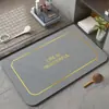 Tapete de Chão Moderno Antiderrapante de Lama Diatomácea Cortável para Porta de Entrada/Saída, Absorção de Água, Secagem Rápida, Tapete para Piso de Banheiro/Lavabo