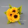 Pintura al óleo artificial Girasol flor de corbata a mano Flor decoración del hogar flor artificial mesa de centro mueble de TV exhibición flor de seda arreglo floral de boda