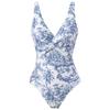 Em Estoque 2025 Moda Europeia e Americana Maiô Sexy de Uma Peça para Mulheres, Emagrecedor Estampa Retrô Popular Conjunto de Roupa de Banho Estilo Saia
