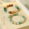 Guofeng Bodhi Degradado Literario Juego Círculo Liso Rosario Hecho a Mano DIY Pulsera de Mano Pequeña Fresca Alto Aceite Alta Densidad para Hombres y Mujeres