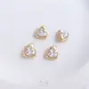 Colgante de Corazón de Melocotón con Circonita y Corazón Rosa Chapado en Oro de 14 Quilates que Conserva el Color Colgante de Joyería para Pendientes Pulsera Hecho a Mano DIY