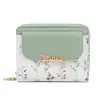 Cartera pequeña de solapa minimalista japonesa y coreana, billetera corta de PU floral para mujer, tarjetero integrado, cartera de mujer estilo ins
