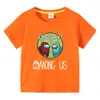 Ropa infantil Among Us camiseta de verano de manga corta para niños y niñas camiseta básica de dibujos animados camiseta de manga corta para bebé top de moda