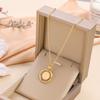 Novo Aço Titânio Transfronteiriço Não Desbota Ouro 18K Fuxi Colar de Aço Titânio Dupla Face Corrente Clavicular Feminina da Moda Estilo Chinês