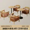 Sillón individual para salas de estar pequeñas, juego de mesa y sillas de ocio para balcón, silla para dormitorio de hotel y casa de huéspedes, estilo madera natural