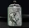 Jade Hetian de Xinjiang Zafiro Verde Torre Primera Calidad Material Fino Cuatro Brazos Guanyin Colgante de Paisaje para Hombres y Mujeres Colgante de Jade